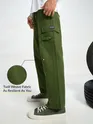 Olive Green Oversized Cargo Pants for Men