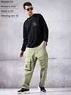 Pale Green Utility Cargo Pants for Men
