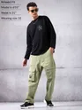 Pale Green Utility Cargo Pants for Men