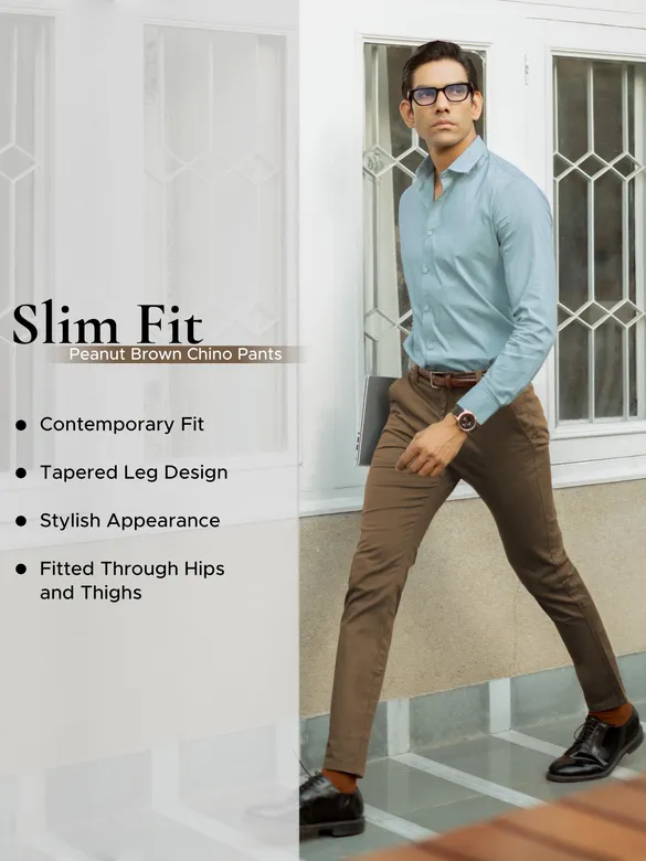 Peanut Brown Chinos for Men