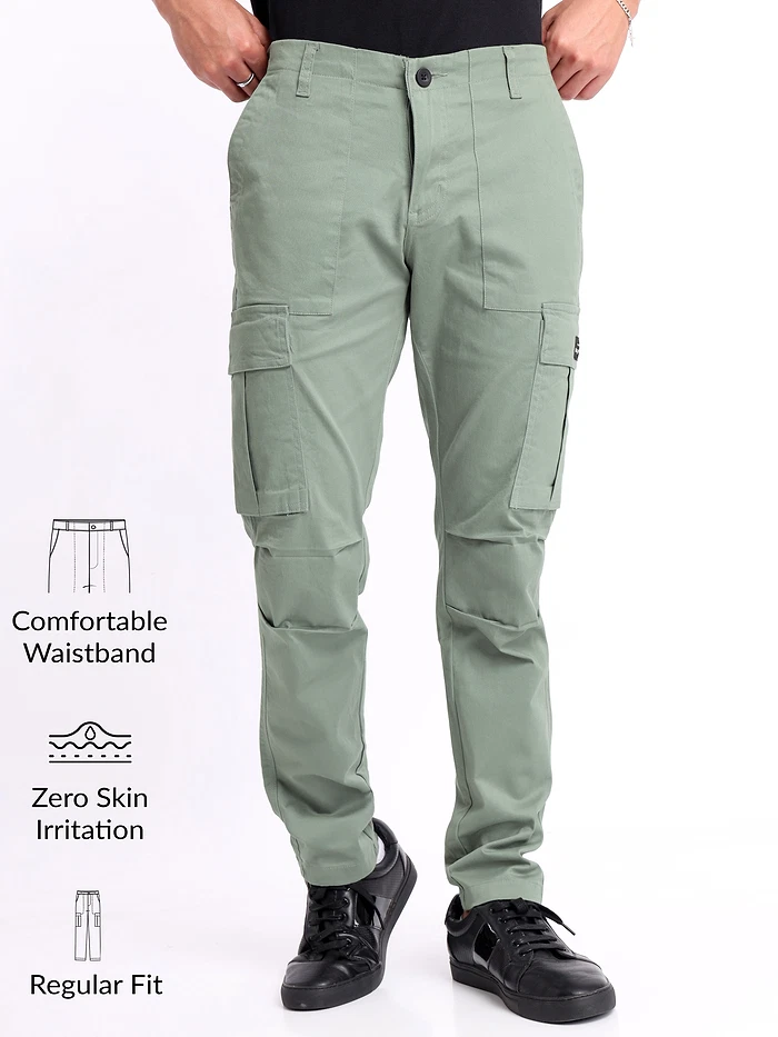Pistachio Green Signature Cargo Pants