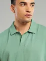 Pistachio Green Revere Neck Full Sleeve Polo