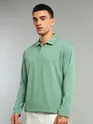 Pistachio Green Revere Neck Full Sleeve Polo
