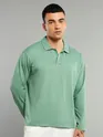 Pistachio Green Revere Neck Full Sleeve Polo