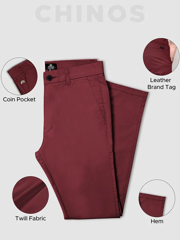 Red Wine Chinos for Men