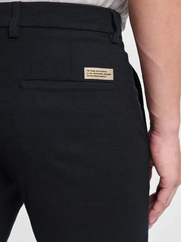 Rich Black Linen Pants for Men