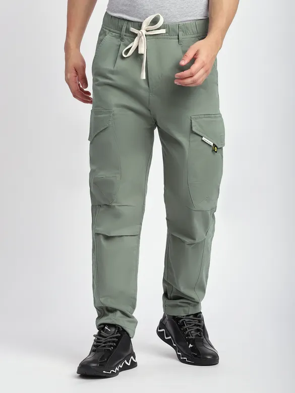 Sage Green Cut and Sew Cargo Pants