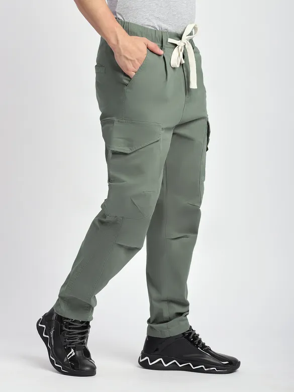Sage Green Cut and Sew Cargo Pants
