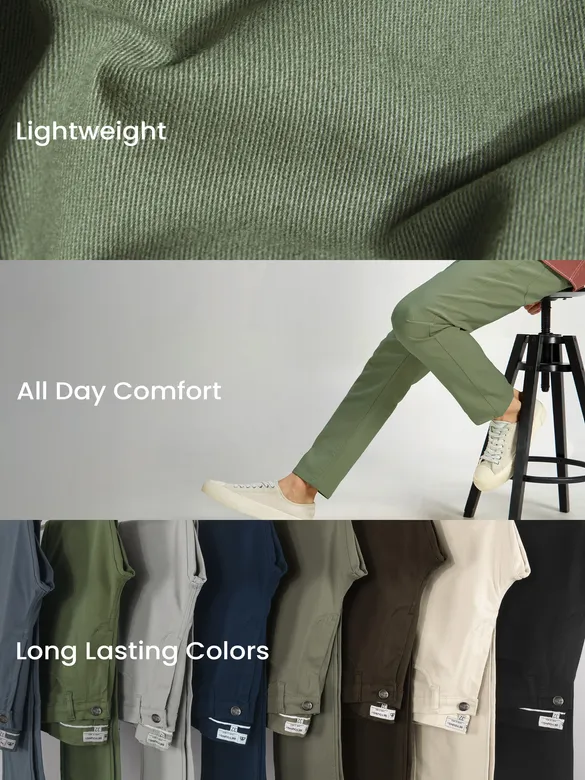 Sage green Regular-fit Chino Pants