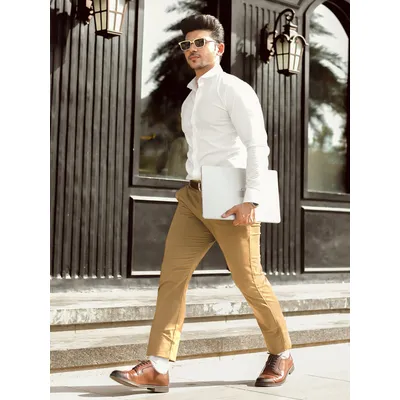 Brown Chinos for Men, 