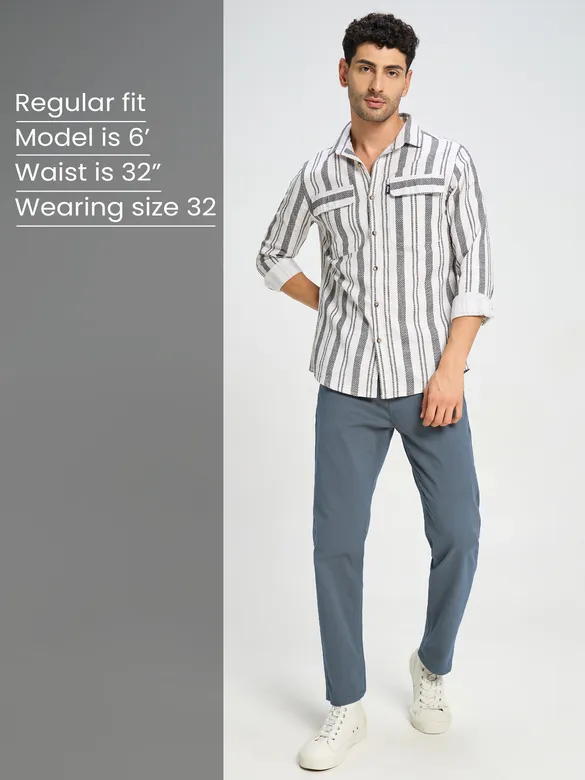 Savoy Blue Regular-fit Chino Pants