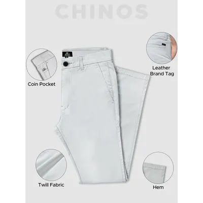 Silvery White Chinos for Men