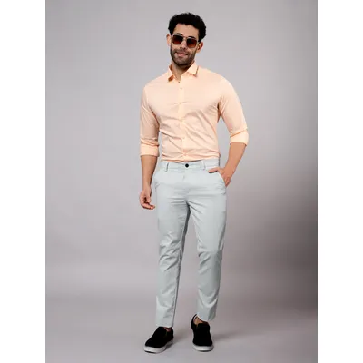 Silvery White Chinos for Men
