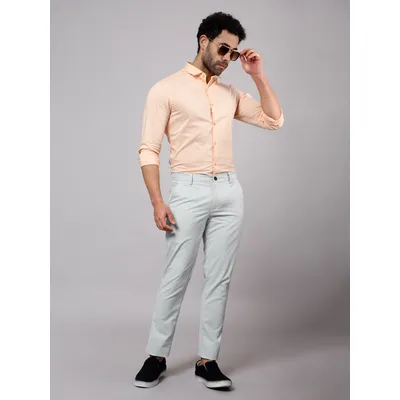 Silvery White Chinos for Men