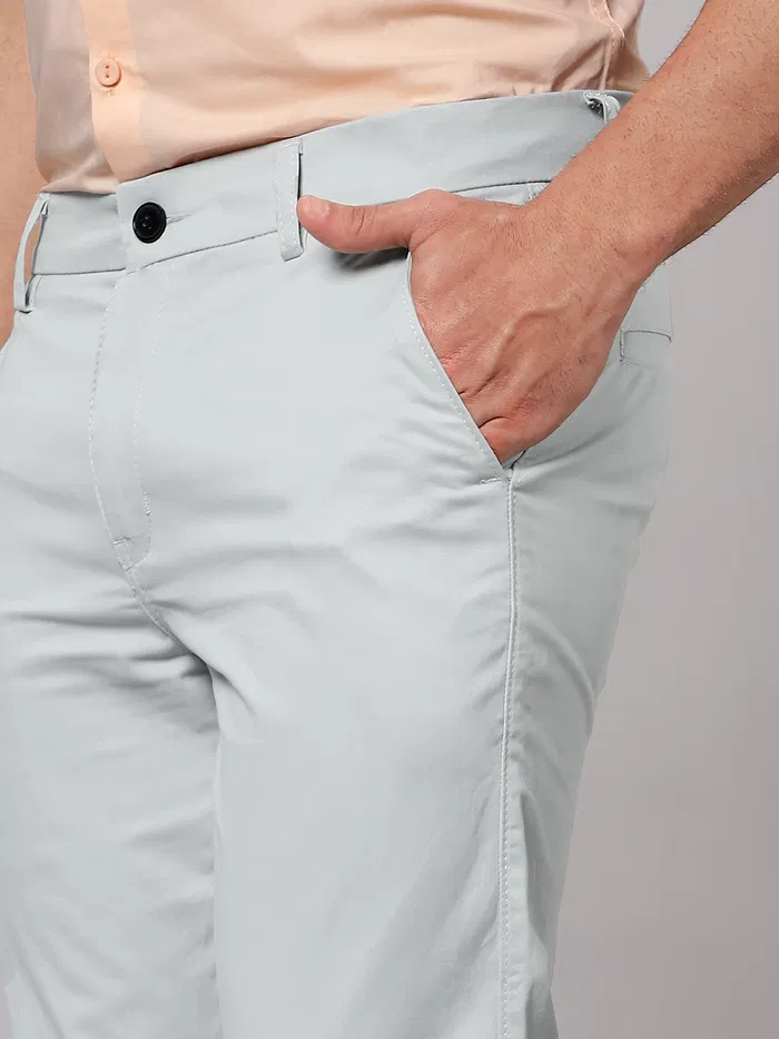 Silvery White Chino Pants