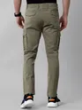 Solid Dark Olive Cargo Pants for Men