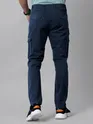 Solid Navy Blue Cargo Pants for Men
