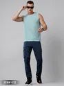 Solid Navy Blue Cargo Pants for Men