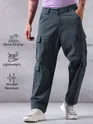 Stone Blue Straight-Fit Cargo Pants for Men