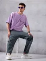Stone Blue Straight-Fit Cargo Pants for Men