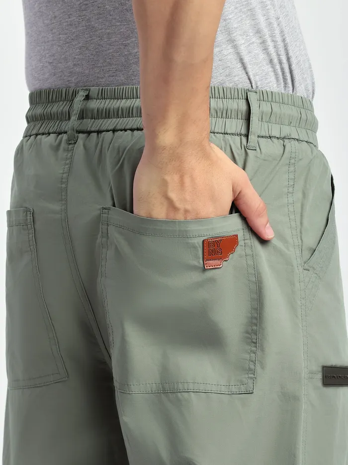 Tea Green Slant Pocket Cargo Pants