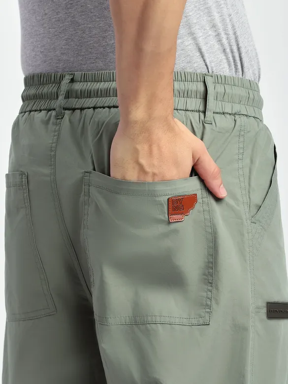 Tea Green Slant Pocket Cargo Pants