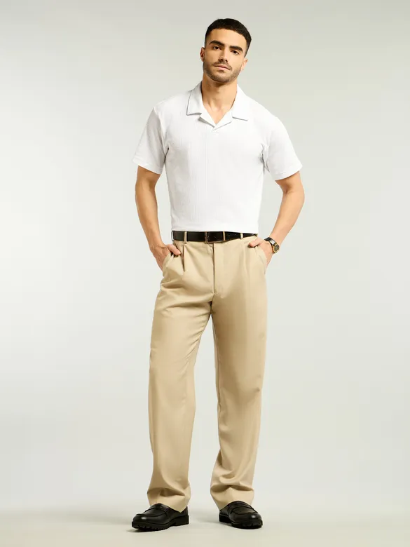 White Lapel Collar Polo T-Shirt