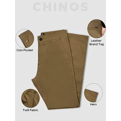 Wood Brown Chinos for Men