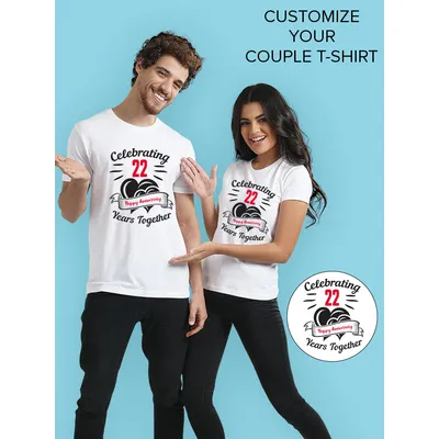 Anniversary Customizable Couple T-shirt