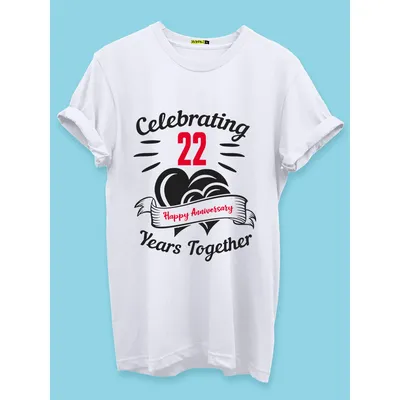 Anniversary Customizable Couple T-shirt-White