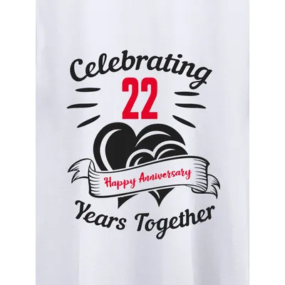 Anniversary Customizable Couple T-shirt-White