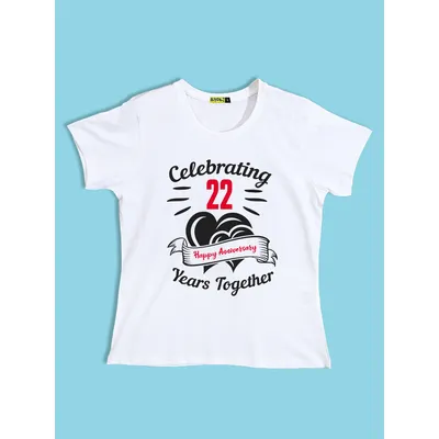 Anniversary Customizable Couple T-shirt-White