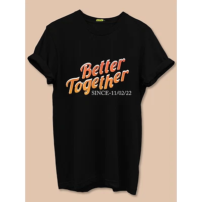 Better Together Customizable Couple T-shirt-Black