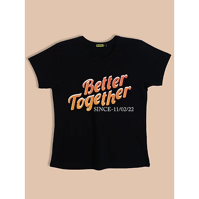 Better Together Customizable Couple T-shirt-Black