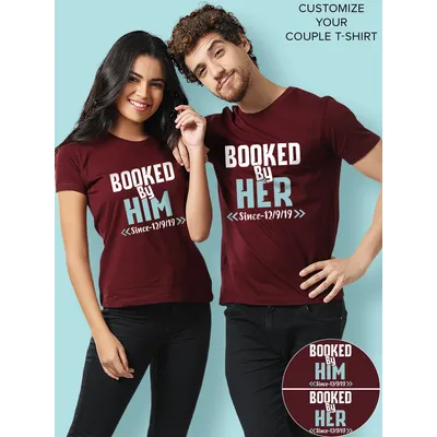 Booked By Customizable Couple T-shirt