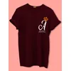 Crown Initials Customizable Couple T-shirt-Burgundy