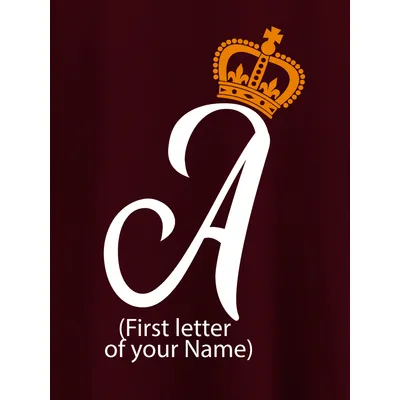 Crown Initials Customizable Couple T-shirt-Burgundy