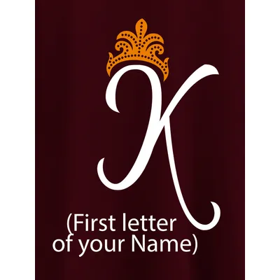 Crown Initials Customizable Couple T-shirt-Burgundy