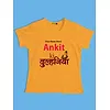 Dulha Dulhan Customizable Couple T-shirt-Mustard