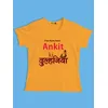 Dulha Dulhan Customizable Couple T-shirt-Mustard