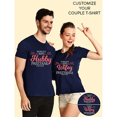 Hubby Wifey Customizable Couple T-shirt