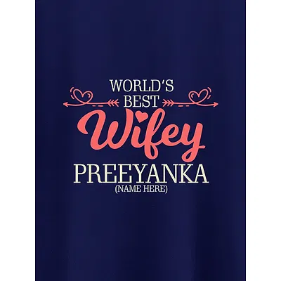 Hubby Wifey Customizable Couple T-shirt-Navy Blue