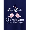 Love Birds Hashtag Customizable Couple T-shirt-Navy Blue