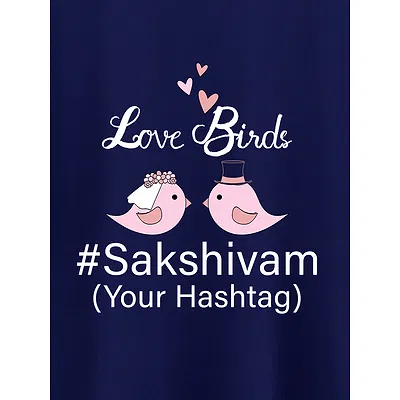 Love Birds Hashtag Customizable Couple T-shirt-Navy Blue