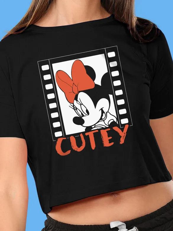 Micky Minnie Couple T-Shirt (CROP TOP Tee)