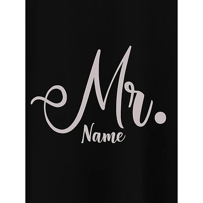 Mr Mrs Customizable Couple T-shirt-Black
