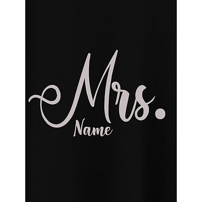 Mr Mrs Customizable Couple T-shirt-Black