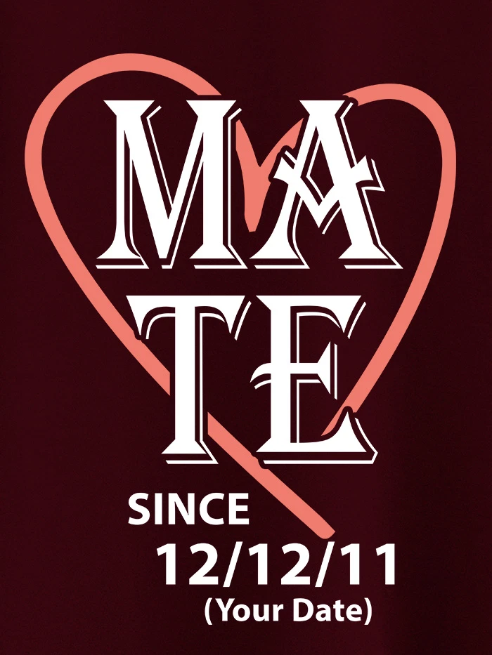 Soulmate Customizable Couple T-shirt-Burgundy