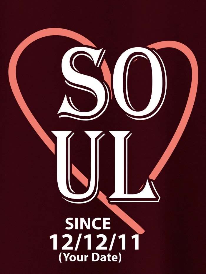 Soulmate Customizable Couple T-shirt-Burgundy