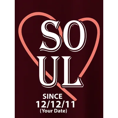 Soulmate Customizable Couple T-shirt-Burgundy